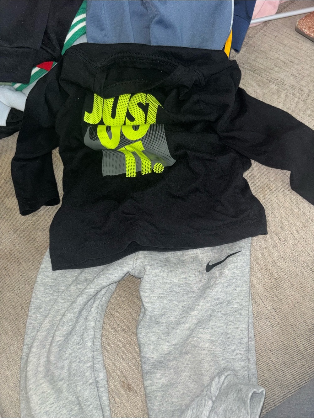 Nike Boys Black Top with Grey Jogger Pants